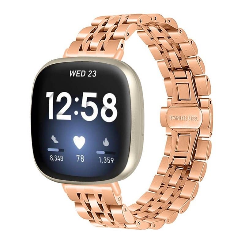 For Fitbit Versa 4 Versa 3 Sense 1 Sense 2 Smart Watch Replacement Stainless Steel Metal Replacement Strap Loop Bracelet For Women Men For Fitbit Versa 4 Versa 3 Sense 1 Sense 2 Smart Watch Replacement Stainless Steel Metal Replacement Strap Loop Bracelet For Women Men